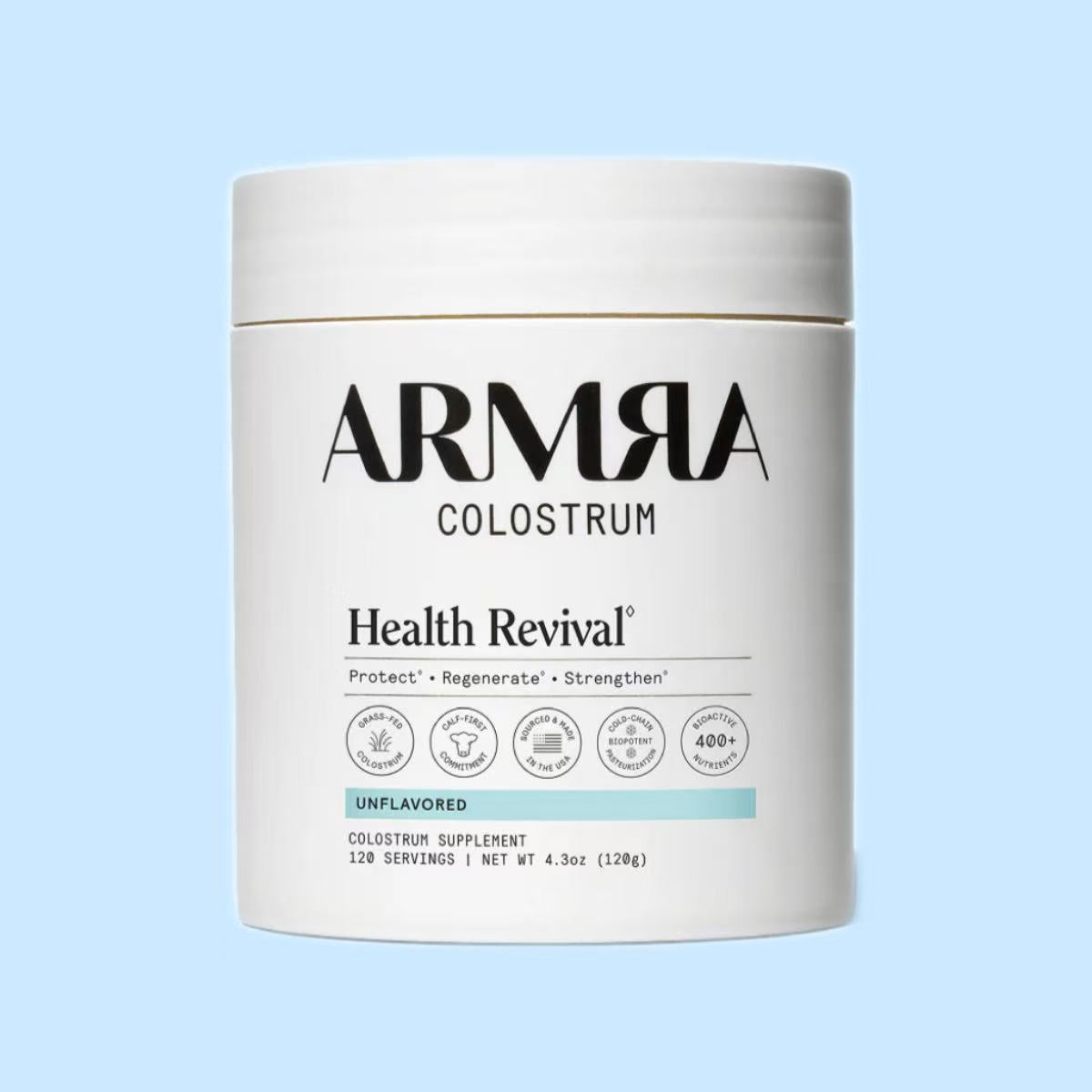 ARMRA Colostrum™ Powder | Gut Health & Bloating | Skin & Hair | Immunity | Keto, Gluten & Fat-Free | 120 Servings